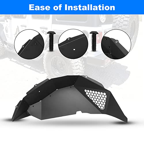 Compatible NIXON OFFROAD Rear Inner Fender Liners Flares fit for 2018 2019 2020 2021 2022 2023 2024 2025 Jeep Wrangler JL/JLU