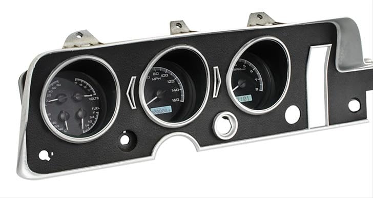 Dakota Digital VHX Analog Dash Gauges 68 Pontiac GTO Lemans Tempest Black Alloy White VHX-68P-GTO-K-W