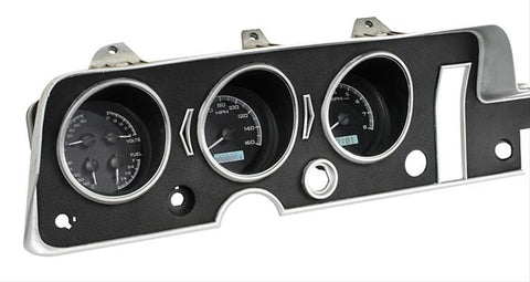 Dakota Digital VHX Analog Dash Gauges 68 Pontiac GTO Lemans Tempest Black Alloy White VHX-68P-GTO-K-W