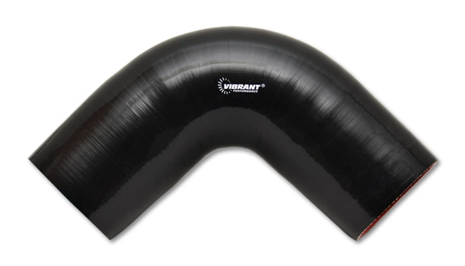 Hose Coupler, Vibrant Power 27925, Silicone, 4ply Aramid Reinforced, 90 degree Elbow, 1.625 in. Inlet I.D, 1.625 in. Outlet I.D, 4.00 in. Leg Length, 1.75 in. CLR, Black, each