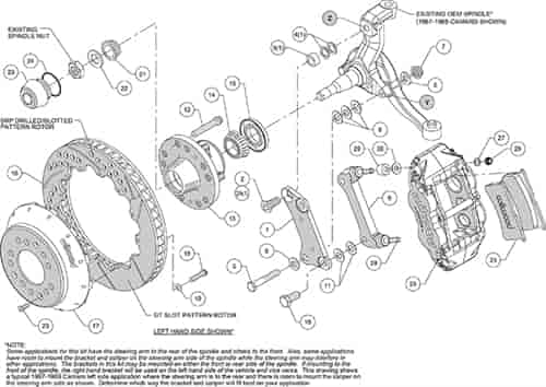 14.00" FNSL6R Front Hub Kit, Red