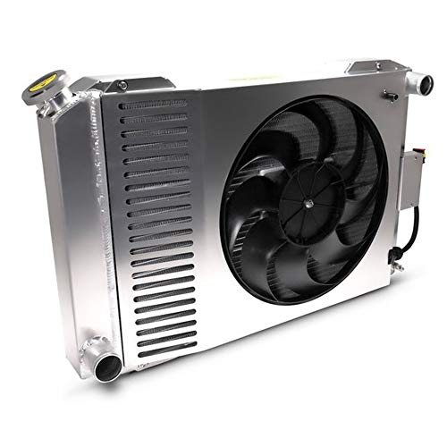 Slim-Fit PFM Radiator, Universal Series, 27-13/32 in W x 18-1/2 in H x 4 in D, Single Pass, Passenger Side Inlet, Driver Side Outlet, Aluminum, Natural, Manual Transmission, Each