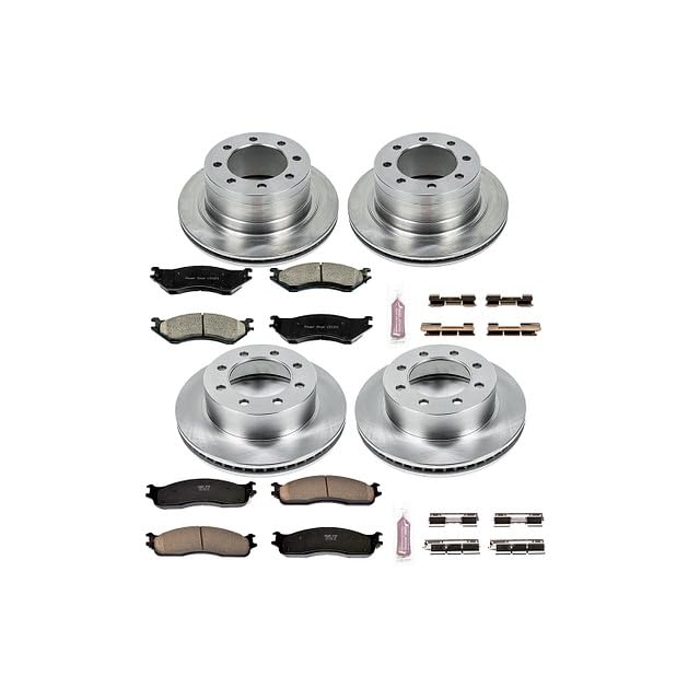 POWERSTOP Autospecialty KOE5468 Front and Rear Replacement Brake Kit-OE Brake Rotors & Ceramic Brake Pads For 2006 2007 2008 Ram 1500 2500 3500 2WD