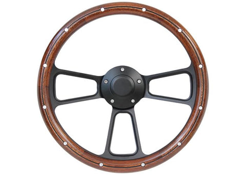 Custom Steering Wheels Brothers Trucks STRF8BW74-91 - Black/Wood - Plain
