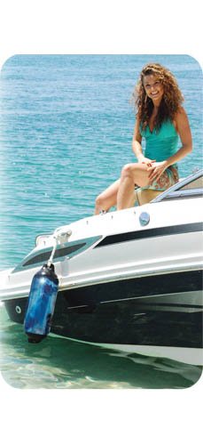 Super Gard Taylor Made Products Inflatable Vinyl Boat Fender 8.5 x 26 inch, Blue Swirl