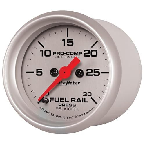Ultra-Lite Auto Meter 4386 Fuel Rail Pressure Gauge,2.3125 in.