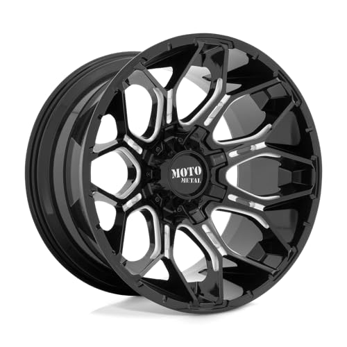 20X10 Moto Metal 5X5.0/5.5 4.79-18mm GLOSS BLACK MILLED - MO80821035318N