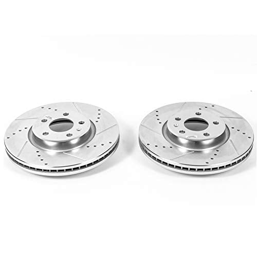 Power Stop EBR1208XPR Evolution Front Drilled & Slotted Rotor Pair For Audi A4, Audi A4 Quattro, Audi A5, Audi A5 Quattro, Audi A6, Audi A6 Quat, Audi Q5, Audi allroad [Model Specific]
