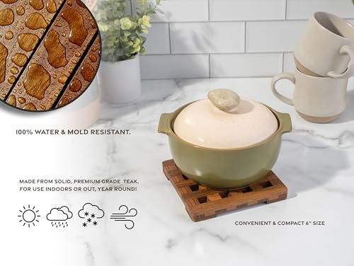 Whitecap 62420 Teak Small Square Trivet - 6" Whitecap