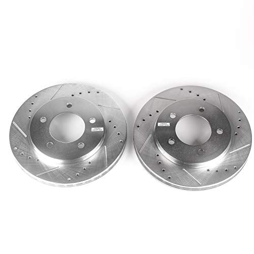 Power Stop AR8558XPR Evolution Front Drilled & Slotted Rotor Pair For Ford Expedition 1997-2002, Lincoln Navigator 1998-2001 [Model Specific]