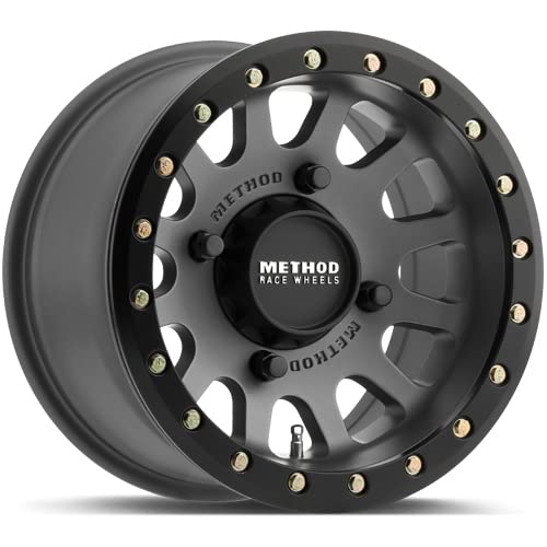 UTV Method Race Wheels 401 Beadlock Titanium Wheel Matte Black Ring (15 x 6. inches /4 x 136 mm, 53 mm Offset)