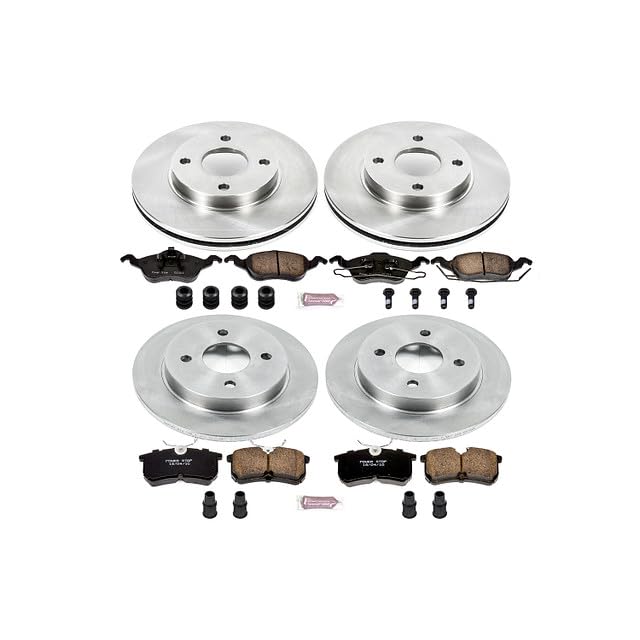 POWERSTOP Autospecialty KOE1359 Front and Rear Replacement Brake Kit-OE Brake Rotors & Ceramic Brake Pads For Ford Focus 2001-2004 [Model Specific]