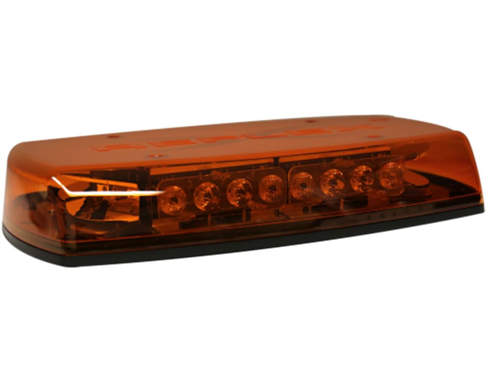ECCO LED Minibar 5597CA-VM Reflex (15In Zero Optic Dome 12-24Vdc 18 Flash Patterns Vacuum-Magnet Clear Dome Amber)