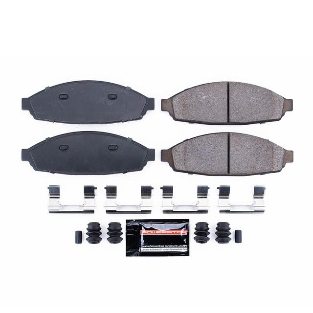 Power Stop Z23-931 Z23 Evolution Sport Carbon Fiber Infused Ceramic Brake Pads with Hardware For Ford Crown Victoria, Lincoln Town Car, Mercury Grand Marquis, Mercury Marauder [Model Specific]