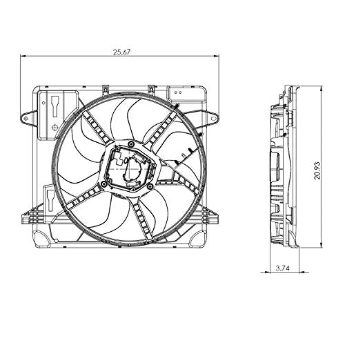 Cooling Fan Assembly TYC 624080 Compatible with 2012-2018 Jeep Wrangler, Black