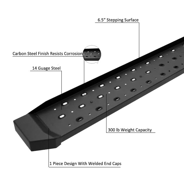 Spartan Running Boards Black Black Horse Compatible with 2022-2025 Ford E-Transit Super Crew Cab-SR-FO83596