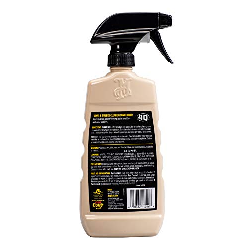 Meguiar's Vinyl and Rubber Cleaner Conditioner Professional M4016 - Pro-Grade Vinyl Cleaner & Rubber Cleaner for Interior and Exterior, Screens out UV Rays while Leaving Behind a Natural Sheen, 16 Oz