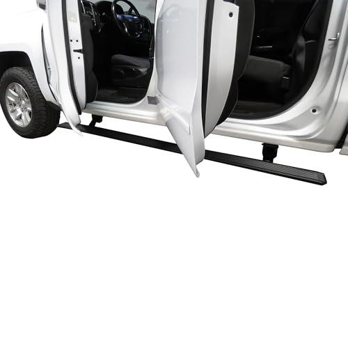 Black Horse Elite Power Board Retractable Black Compatible with 2014-2018 Silverado-Sierra 1500 Double Cab/2019-2021 Silverado and Sierra 2500-3500 Double Cab-PWBR1373