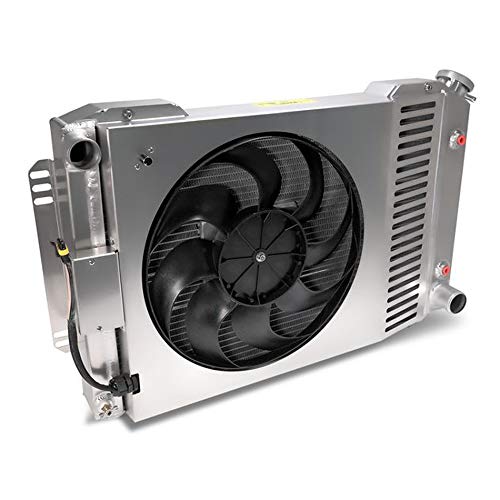 Slim-Fit PFM Radiator, Direct Fit Series, 28-7/64 in W x 18-1/2 in H x 4 in D, Single Pass, Driver Side Inlet, Passenger Side Outlet, Aluminum, Natural, Automatic Transmission, GM F-Body 1967-69, Each