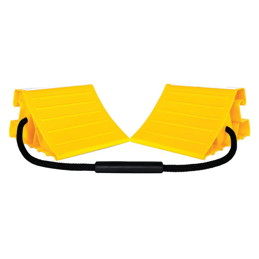 RV Double Super Wheel Chock Camco 44478 with Rope - Pack of 4