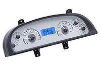 VHX System-Silver Alloy Style Face w/Blue Display Compatible with 1994-96 Chevy Caprice/Impala SS