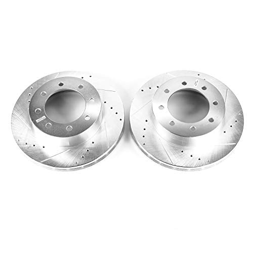 Power Stop Front AR8581XPR Drilled & Slotted Rotor Pair For Ford E-550 Econoline Super D, Ford E-550 Super D, Ford F-450 Super Duty, Ford F-550 Super Duty [Model Specific]