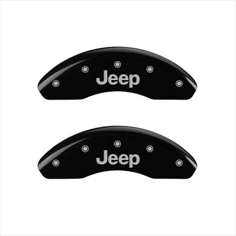 MGP 42013SJEPBK Caliper Covers for Jeep Black - Engraved Front & Rear Set of 4