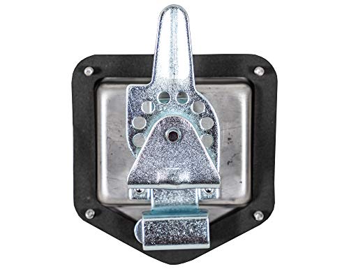 Locking T-Handle Latch Buyers Products L8855, Polished Stainless Steel Latch w/Gasket, Blind Studs & Two Keys, Flush Mount, for Truck Bed Tool Boxes, Trailer Doors, RVs, Campers, Truck Cap Latch