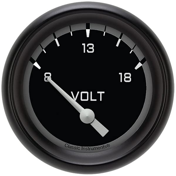 AX230GBPF Classic Instruments Autocross Gray 2-5/8" Volt Gauge