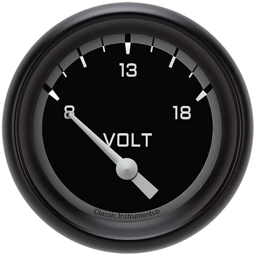 AX230GBPF Classic Instruments Autocross Gray 2-5/8" Volt Gauge