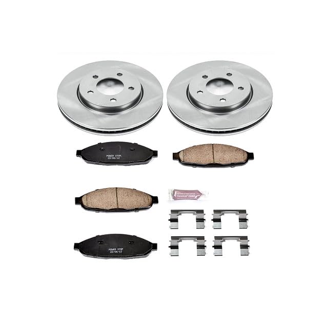 POWERSTOP Autospecialty KOE3009 Front Replacement Brake Kit-OE Brake Rotors & Ceramic Brake Pads For Chrysler Pacifica 2004-2008 [Model Specific]
