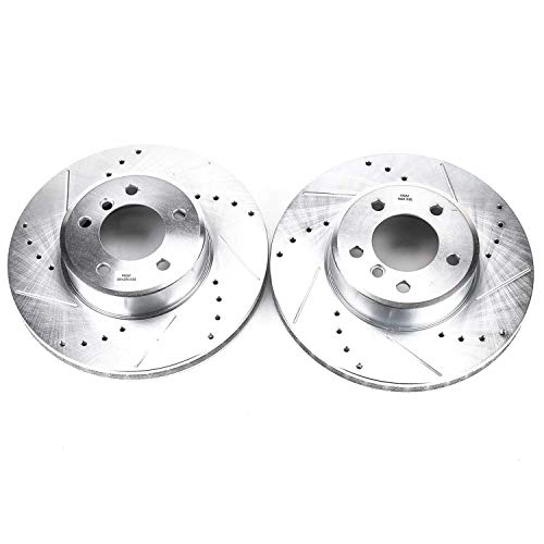 Power Stop Front EBR870XPR Drilled & Slotted Rotor Pair For BMW 525i, BMW 525xi, BMW 528i, BMW 528i xDrive, BMW 5, BMW 530i, BMW 530xi, BMW 535i xDrive, BMW 5 [Model Specific]