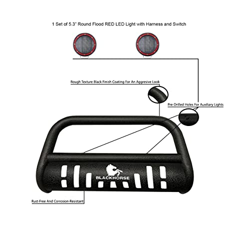 Bull Bar-T Kit Black Horse Textured Black Compatible with 2022-2024 Hyundai Tucson-CBT-B712SP-PLFR