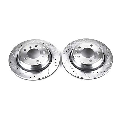 Rear Power Stop EBR449XPR Drilled & Slotted Rotor Pair For BMW 540i 1994-1995, BMW M5 1991-1993 [Model Specific]