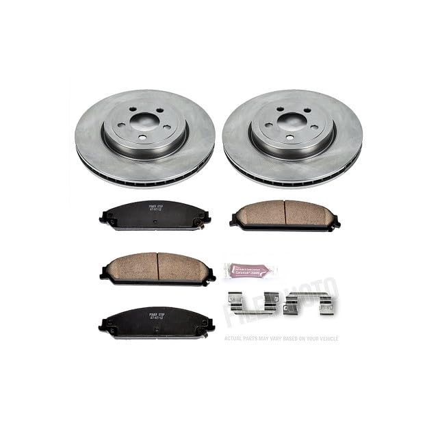 POWERSTOP Autospecialty KOE2560 Front Replacement Brake Kit-OE Brake Rotors & Ceramic Brake Pads For Chrysler 300 Dodge Challenger Charger Magnum [Application Specific]