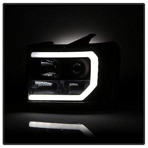 GMC Sierra 1500/2500/3500 07-13 Spyder Auto 5083630 / GMC Sierra Denali 08-13 / GMC Sierra 2500HD/3500HD 07-13 Version 2 Projector Headlights - Light Bar DRL LED - Black