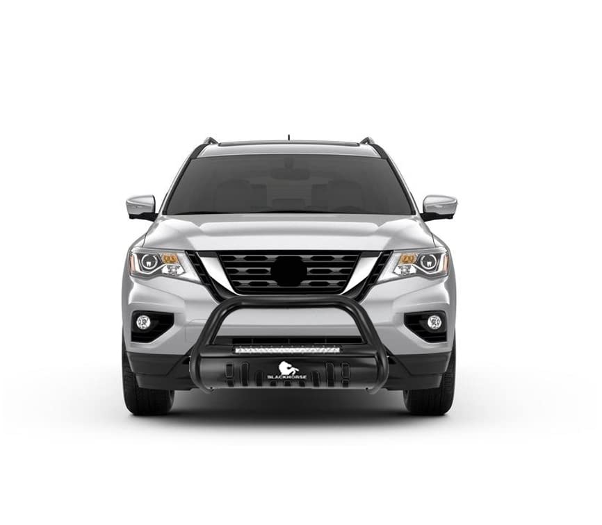 Beacon Black Horse Bull Bar Skid Plate Compatible with 2013-2021 Nissan Pathfinder-BE-A1802B