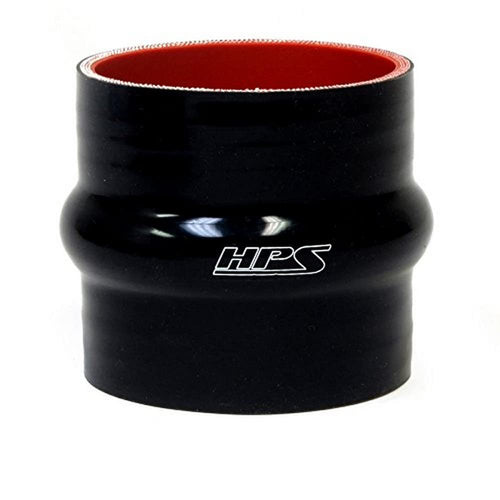 HPS Silicone High Temperature HTSHC-150-L6-BLK 4-ply Reinforced Straight Hump Coupler Hose, 80 PSI Maximum Pressure, 6" Length, 1.5" ID, Black