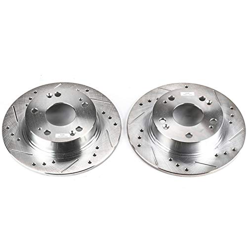 Power Stop Rear JBR964XPR Drilled & Slotted Rotor Pair For Acura TSX 2004-2008, Honda Accord 2003-2007 [Model Specific]