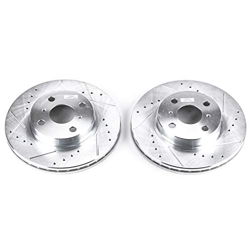 Power Stop Front JBR741XPR Drilled & Slotted Rotor Pair For Chevrolet Prizm 1998-2002, Geo Prizm 1993-1997, Toyota Corolla 1993-2002, Toyota Prius 2001-2003 [Model Specific]