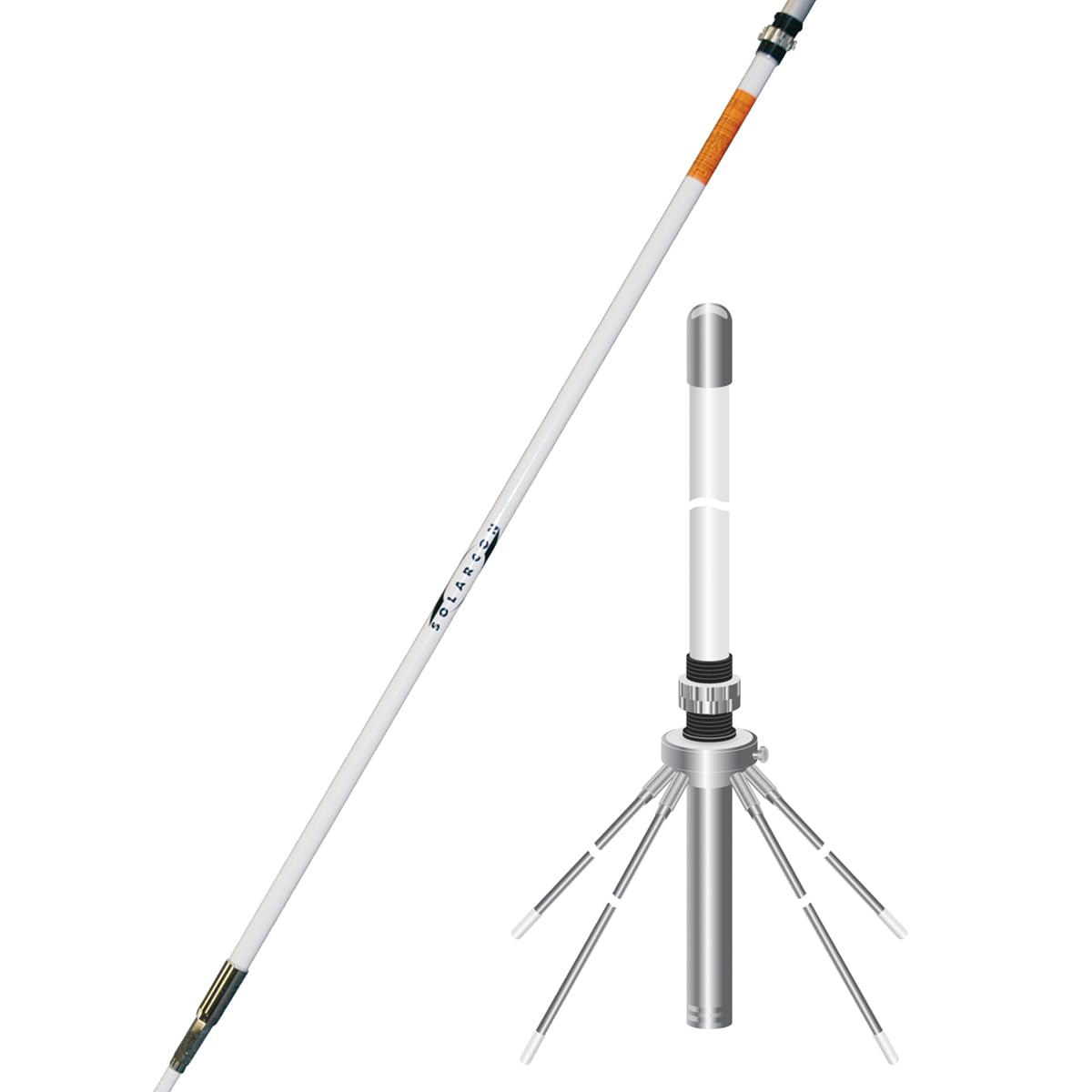 A-99CK Solarcon 17' Omni-Directional Fiberglass Base Station Antenna and Ground Plane Kit