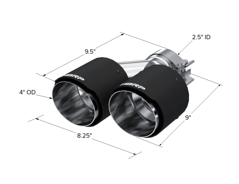 Carbon Fiber MBRP Universal Dual Tip 4in OD/2.5in Inlet