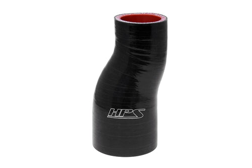 HPS HTSOR-250-275-L6-BLK High Temperature 4-ply Silicone Coupler Offset Reducer Hose, 2-1/2" - 2-3/4" ID, 5 mm Wall Thickness, 6" Length, Black