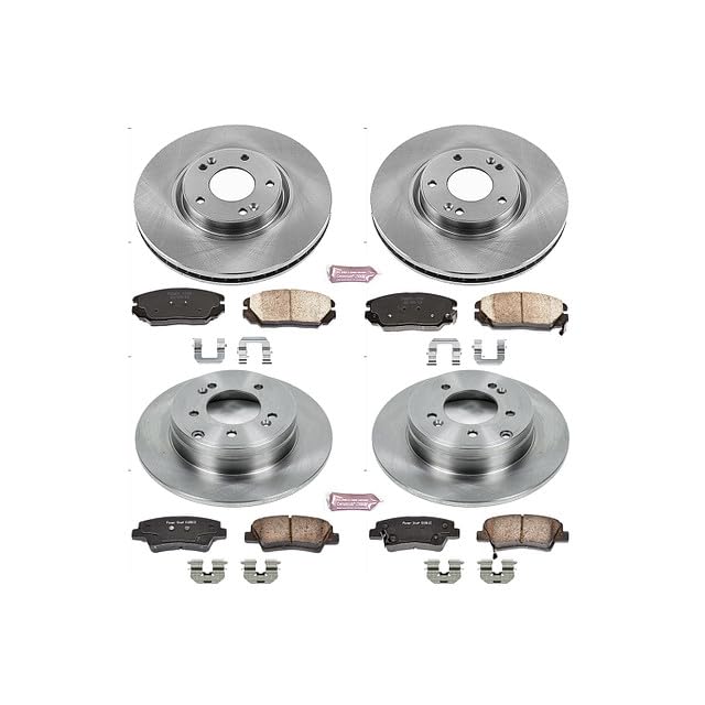 Power Stop Autospecialty KOE5474 Front and Rear Replacement Brake Kit-OE Brake Rotors & Ceramic Brake Pads For Hyundai Azera 2009-2011 [Model Specific]