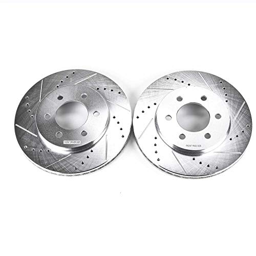 Power Stop Front AR8590XPR Drilled & Slotted Rotor Pair For Ford Expedition 2002-2006, Lincoln Navigator 2003-2006 [Model Specific]