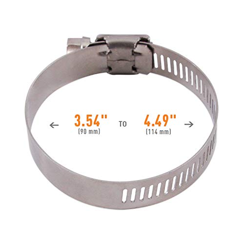 MMCLAMP-WG-114HT Mishimoto High-Torque Worm Gear Clamp, 3.54"-4.49" (90mm-114mm), Pack of 2 Silver