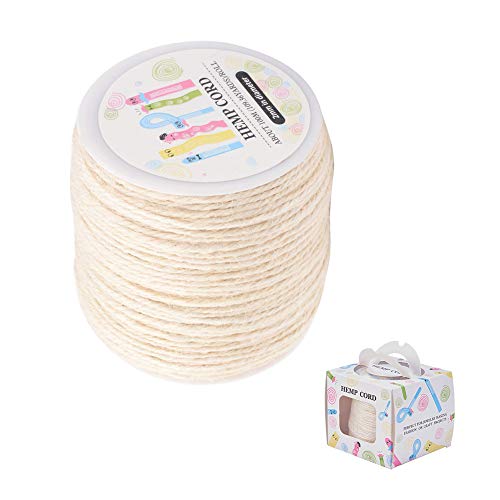 1 Roll JEWELEADER 109 Yards Colored Jute Twine Arts and Crafts Hemp Cord 2mm Packing String Rope for Jewelry Making Wedding Invitations Christmas Bottle Decoration Gardening Bundling Lemon Chiffon