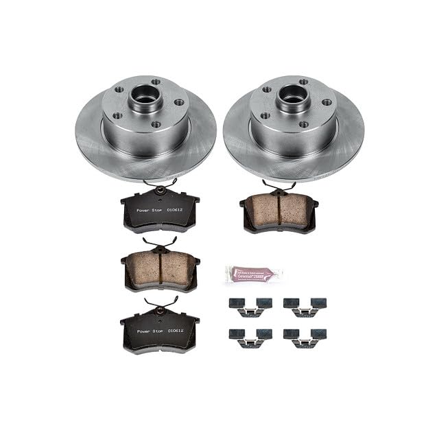 POWERSTOP Autospecialty KOE3064 Rear Replacement Brake Kit-OE Brake Rotors & Ceramic Brake Pads For Audi A4 1997-2001 [Model Specific]