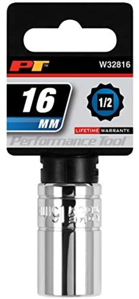 W32816 Performance Tool 1/2 Drive 12-Point Socket, 16mm