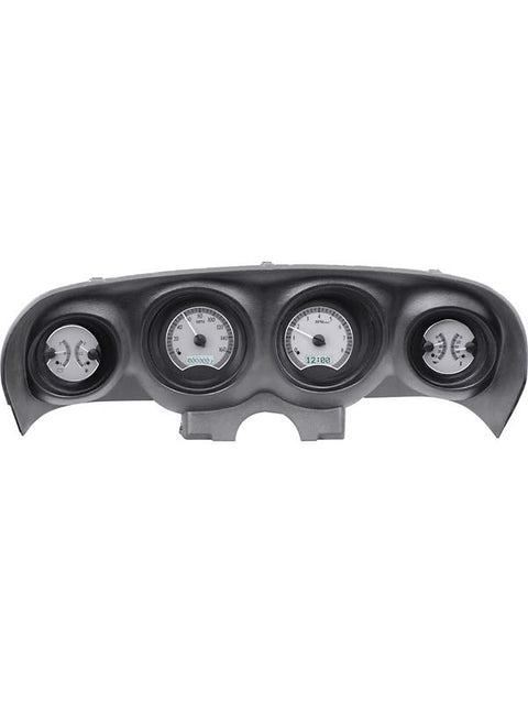 Dakota Digital VHX-69F-MUS-S-W 69 70 Ford Mustang Analog Dash Gauge Silver White